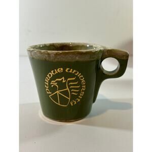 RARE Vintage Purdue University Oven Proof Green Drip Glaze Mug HULL USA 10 oz.